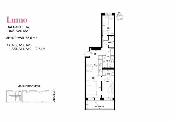 Rental Vantaa Louhela 3 rooms