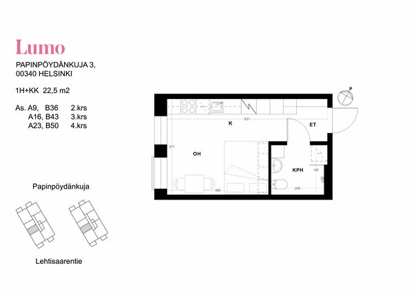 Vuokra-asunto Helsinki Lehtisaari Yksiö