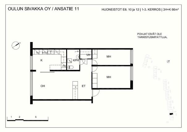 Vuokra-asunto Oulu Välivainio 3 huonetta