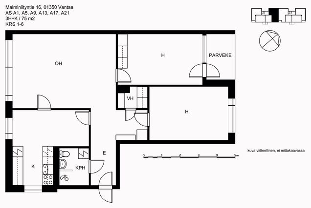 Rental Vantaa Malminiitty 3 rooms