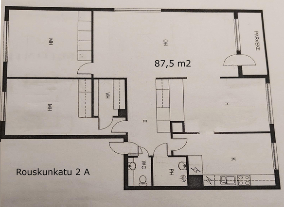 Vuokra-asunto Imatra Sienimäki 4 huonetta Keittiö uusituin kodinkonein.