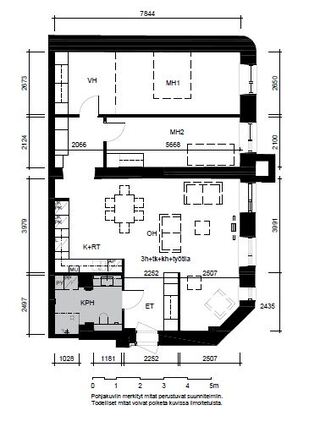 Rental Helsinki Kruununhaka 3 rooms B 31 b  Liisankatu 14 B 31 b