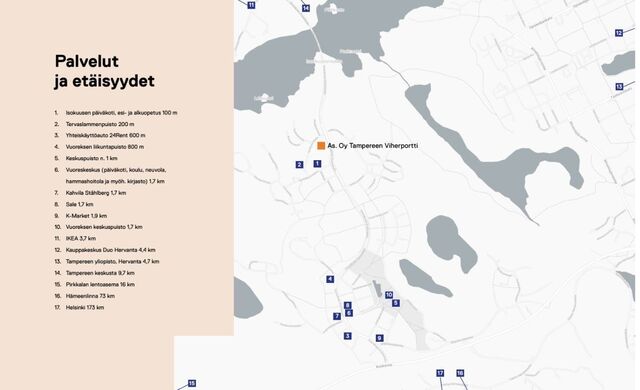 Vuokrataan kerrostalo Yksiö - Tampere Vuores Vuoreksen Puistokatu 40 C 83