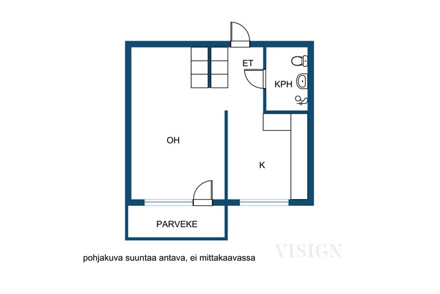 Vuokra-asunto Naantali Karvetti Yksiö Yleiskuva