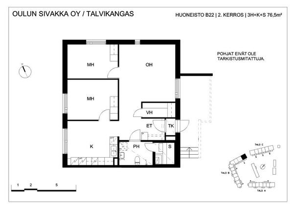 Vuokra-asunto Oulu Talvikangas 3 huonetta