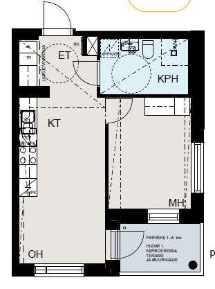 Rental Helsinki Pitäjänmäki 2 rooms -