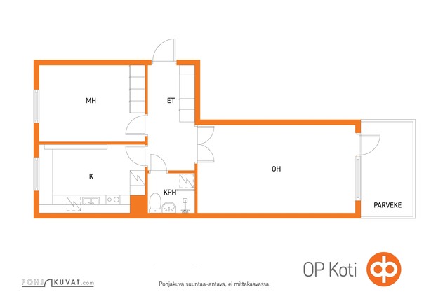 Vuokrataan kerrostalo Kaksio - Jyväskylä Seppälä Halmekatu 6 B