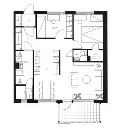 Right of occupancy apartment Jyväskylä Palokka 3 rooms