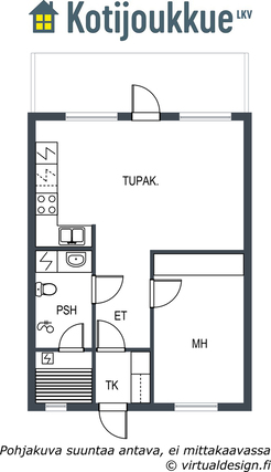 Vuokrataan rivitalo Kaksio - Seinäjoki Hallilanvuori Metsäkukanviita 8 B