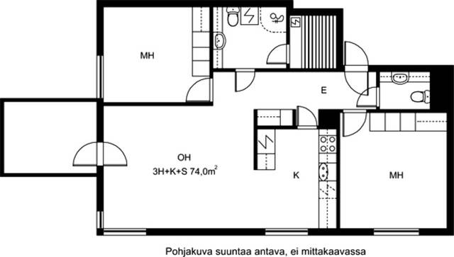 Vuokra-asunto Helsinki Pitäjänmäki 3 huonetta