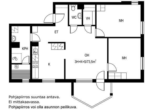 Vuokra-asunto Vantaa Pakkala 3 huonetta