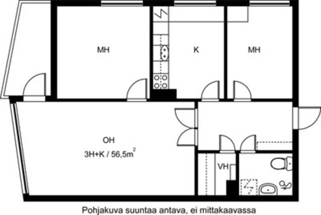Rental Tampere Kaleva 3 rooms