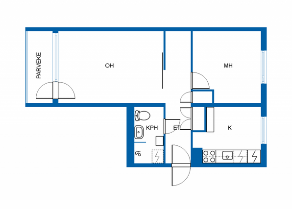 Rentals: Helsinki Alppila, Kesäkuun alussa vapaa parvekke, 2 rooms, block  of flats, 1,080, €/m, 1436380 - For rent 