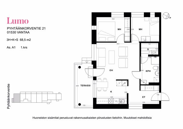 Vuokra-asunto Vantaa Veromies 3 huonetta