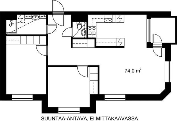 Vuokra-asunto Helsinki Kruununhaka 3 huonetta