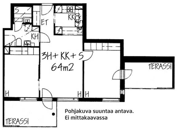 Vuokra-asunto Helsinki Pitäjänmäki 3 huonetta