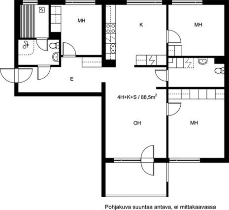 Vuokra-asunto Espoo Leppävaara 4 huonetta