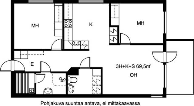 Vuokra-asunto Helsinki Tapaninkylä 3 huonetta