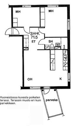 Vuokra-asunto Helsinki Mellunmäki 3 huonetta