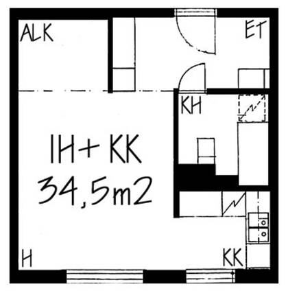 Vuokra-asunto Helsinki Itä-Pasila Yksiö