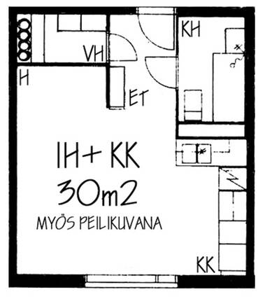 Vuokra-asunto Helsinki Itä-Pasila Yksiö