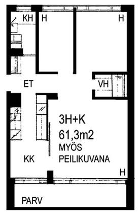 Vuokra-asunto Espoo Viherlaakso 3 huonetta