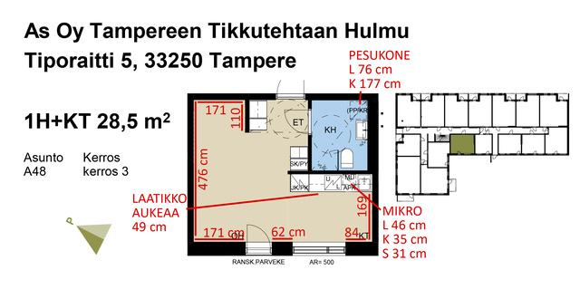 Vuokra-asunto Tampere Santalahti Yksiö