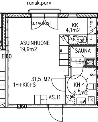 Vuokra-asunto Rovaniemi Ylikylä Yksiö