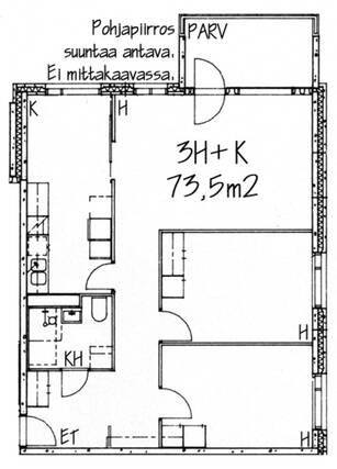 Rental Vantaa Hakunila 3 rooms