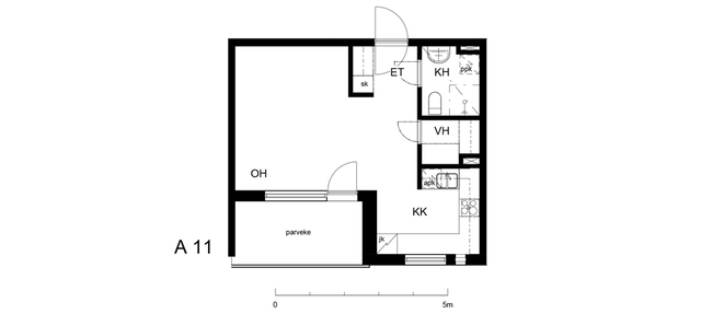 Vuokra-asunto Turku  Yksiö Mtkatu 4 A 11  Meritullinkatu 4 A 11