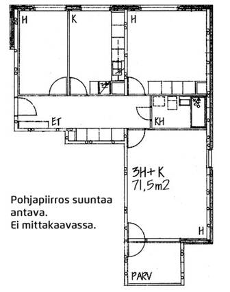 Vuokra-asunto Helsinki Lauttasaari 3 huonetta