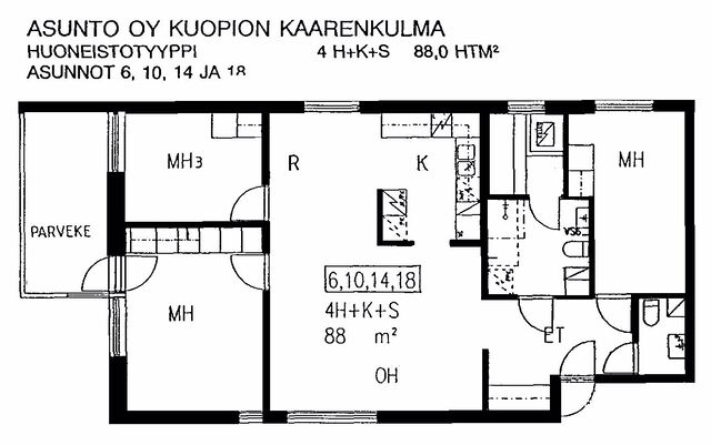 Vuokra-asunto Kuopio Petonen 4 huonetta