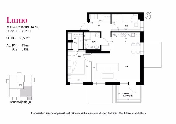 Vuokra-asunto Helsinki Pukinmäki 3 huonetta