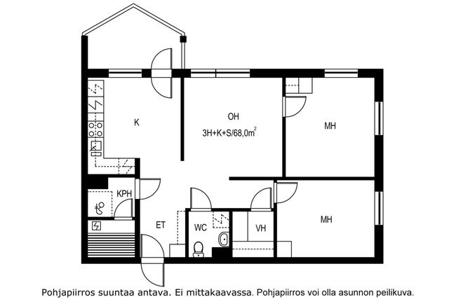 Vuokra-asunto Vantaa Pakkala 3 huonetta