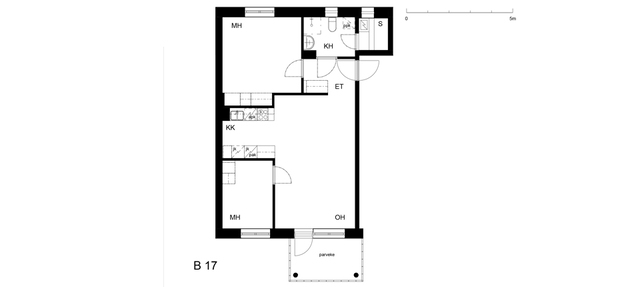 Rental Vantaa Pakkala 3 rooms B 17  Lähettilääntie 7 B 17