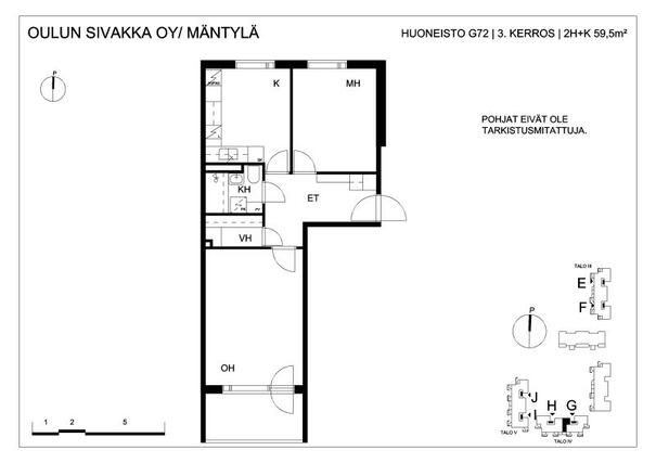 Vuokra-asunto Oulu Mäntylä Kaksio