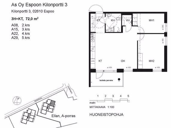 Rental Espoo Kilo 3 rooms