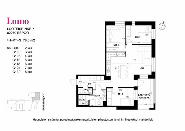 Vuokra-asunto Espoo Finnoo 4 huonetta