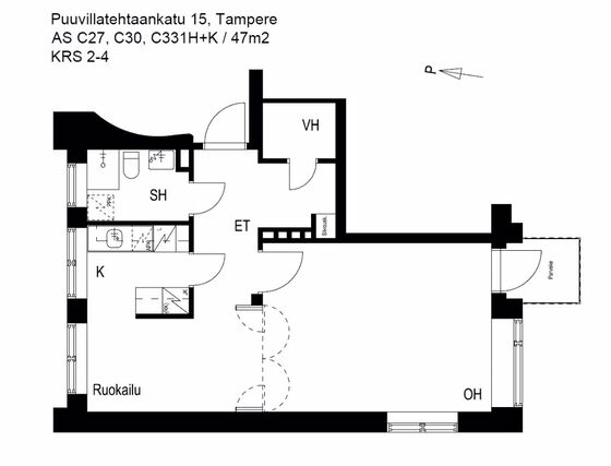 Vuokra-asunto Tampere Amuri Yksiö