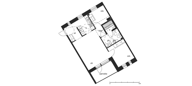 Vuokra-asunto Helsinki Herttoniemi 3 huonetta A W 16 B 38  Abraham Wetterin tie 16 B 38