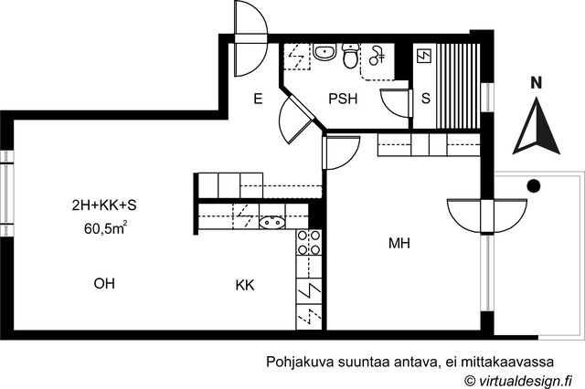 Vuokra-asunto Tampere Hatanpää Kaksio Olohuone