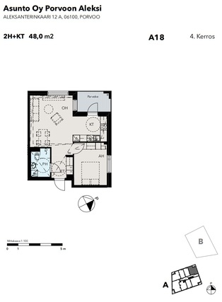 Vuokra-asunto Porvoo  Kaksio Julkisivu