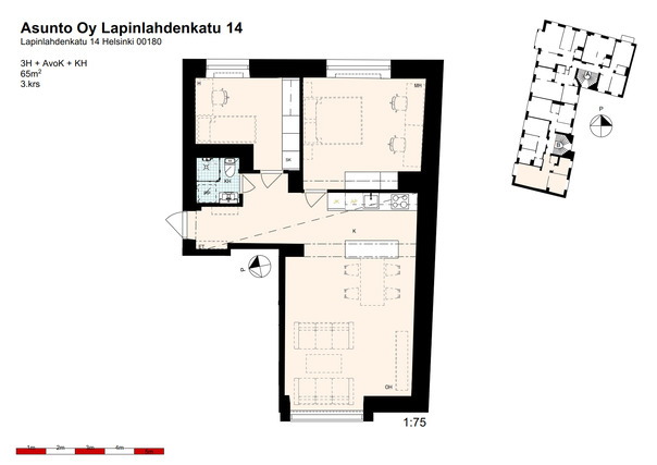 Rental Helsinki Kamppi 3 rooms Digistailaus