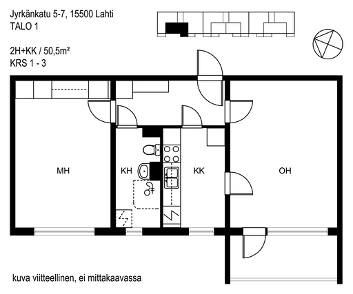 Vuokra-asunto Lahti Liipola Kaksio Kampanja