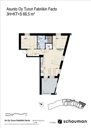 Rental Turku Keskusta 3 rooms Julkisivukuva sisäpiha