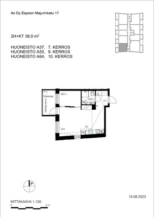 Rental Espoo Leppävaara 2 rooms Kampanja