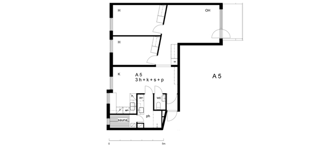 Vuokra-asunto Espoo Espoon keskus 3 huonetta A  5  Reviisorinkatu 3 A 5