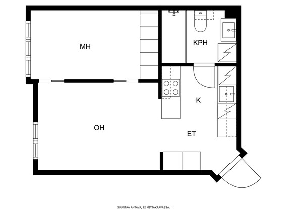 Vuokra-asunto Helsinki Kamppi Kaksio Yleiskuva