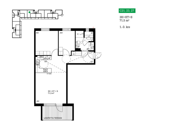 Rental Vantaa Hiekkaharju 3 rooms Pääkuva