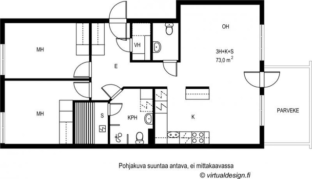 Vuokra-asunto Tampere Hatanpää 3 huonetta Julkisivu